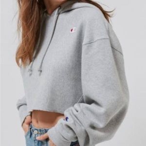 Champion Urban Outfitters Cropped Heavy Duty Hoodie